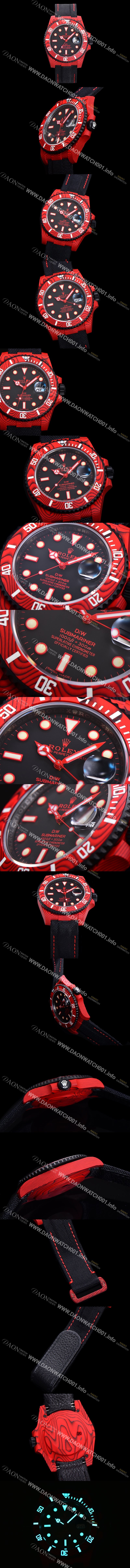 SA급 로렉스 남성용 서브마리너 41mm 리얼레드 포지드카본 오토매틱 Cal.3135 블랙 다이얼 rol49213 xx