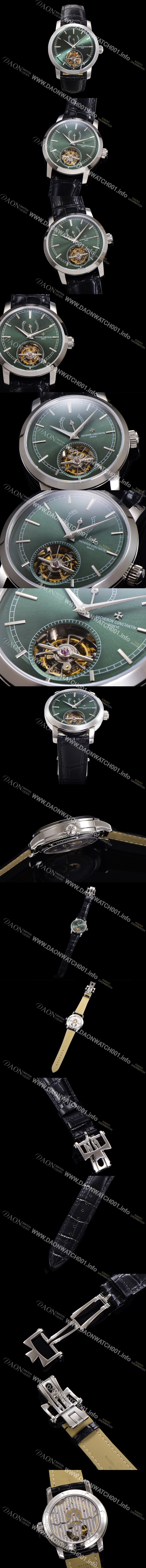 SA급 바쉐런콘스탄틴 남성용 트레디셔널 투어빌론 자동형   42mm 가죽줄 그린다이얼 vac81072 xx