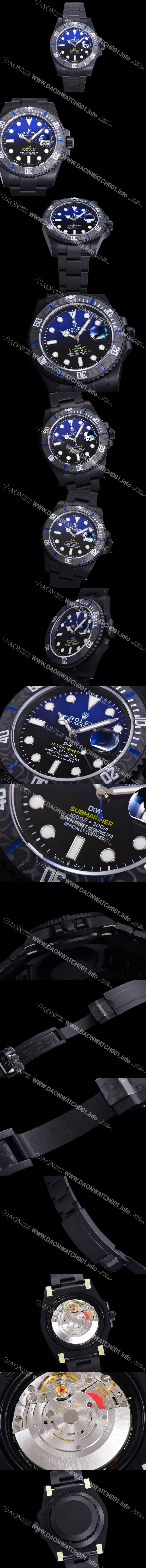 SA급 로렉스 남성용 904L스틸!! 서브마리너 40mm 카본베젤 오토매틱 Cal.3135 블루 블랙 콜라보 다이얼 rol49208 xx