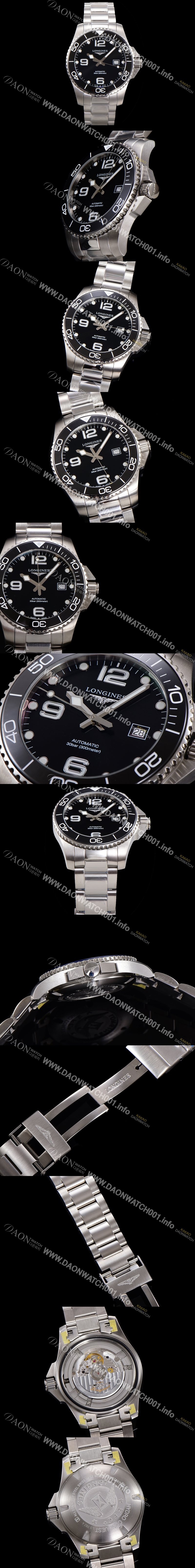 SA급 론진 남성용 하이드로콘퀘스트 L3.781.4.56.6 세라믹 베젤 41mm 블랙 다이얼 L888 오토매틱 무브먼트  lon2917 xx