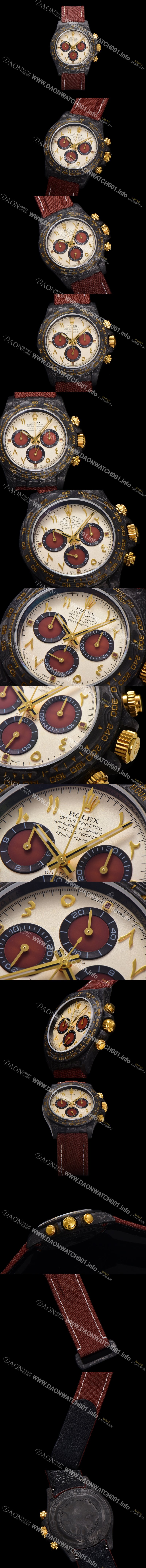 SA급 로렉스남성용 데이토나 포지드카본 커스텀 40미리 크로노그래프 오토매틱 Cal.4130 무브먼트 샴페인 다이얼 rol5367 xx