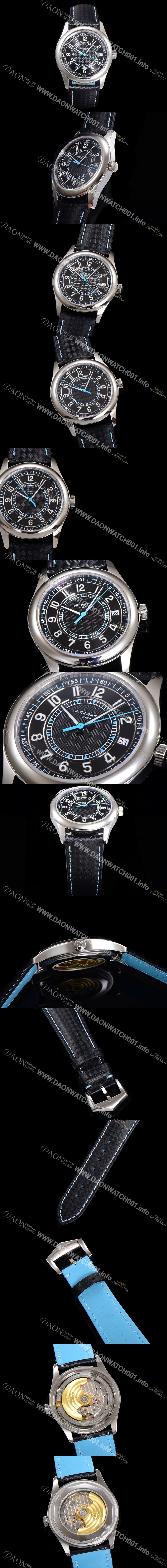 SA급 파택필립 남성용 칼라트라바 Ref.6007G-011 오토매틱 Cal.324 타입 40mm 가죽줄 블랙다이얼 pat78243 xx