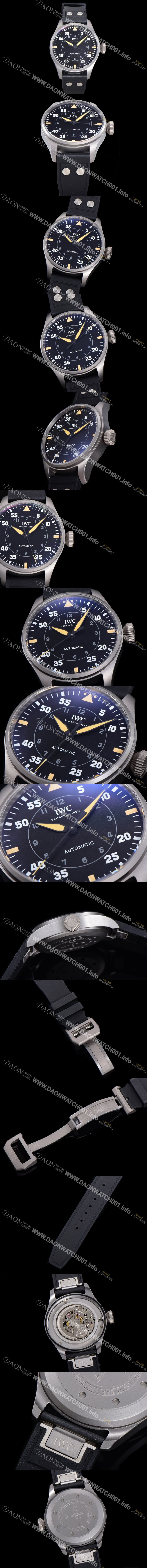 SA급 아이더블유씨 남성용 빅 파일럿 워치 IW329701 티타늄 43mm 오토매틱 9015 타입 러버스트랩 블랙다이얼 iwc39267 xx