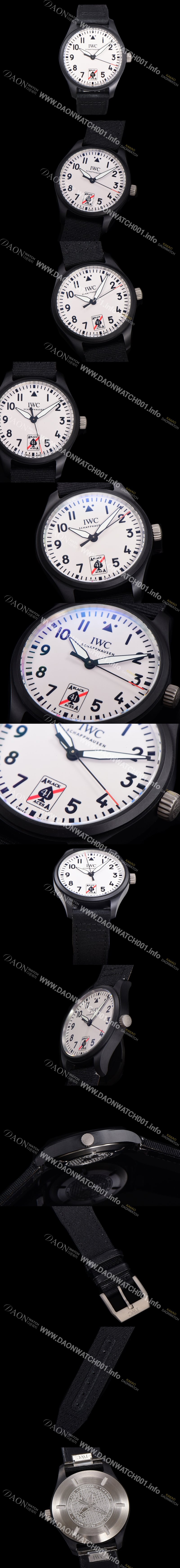 SA급 아이더블유씨 남성용 파일럿 IW326905 오토매틱 41mm 세라믹재질 나토천/가죽줄 믹스 블랙 다이얼 iwc29054 xx