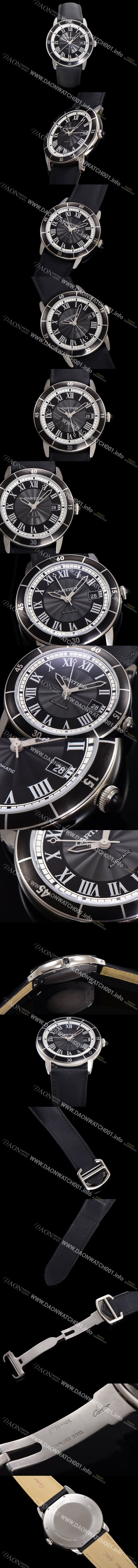 SA급 까르띠에 롱드 끄로아지에 WSRN0003 오토매틱 ETA2824-2 42mm 남성용시계 나토천스트랩 블랙 다이얼 car69311 xx