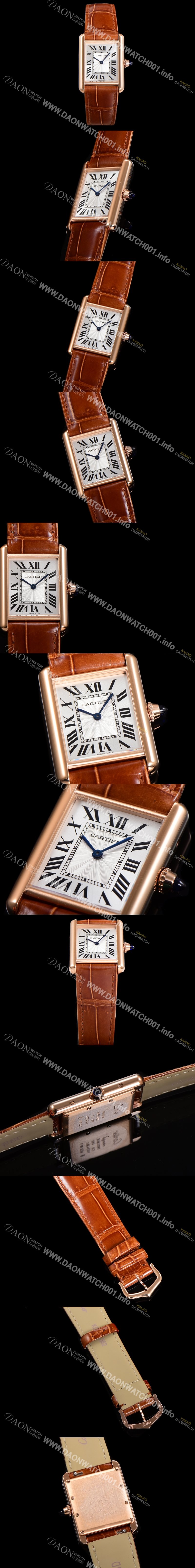 SA급 까르띠에 여성용 신상 탱크 WGTA0011 실버 다이얼 33.7mm 로즈골드 악어가죽 쿼츠 무브먼트 car69355 xx