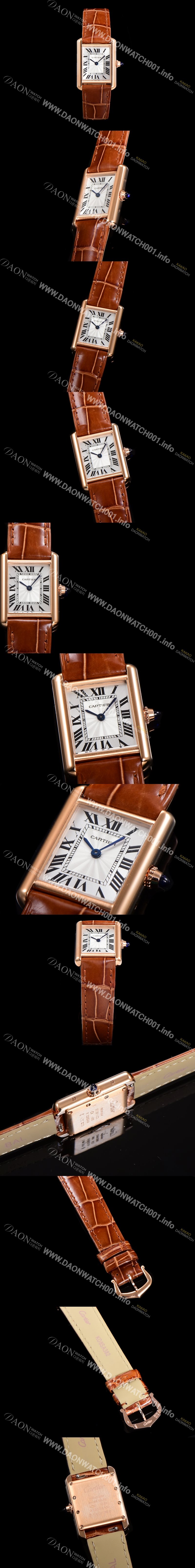 SA급 까르띠에 여성용 신상 탱크 WGTA0010 실버 다이얼 29mm 로즈골드 악어가죽 쿼츠 무브먼트 car69356 xx