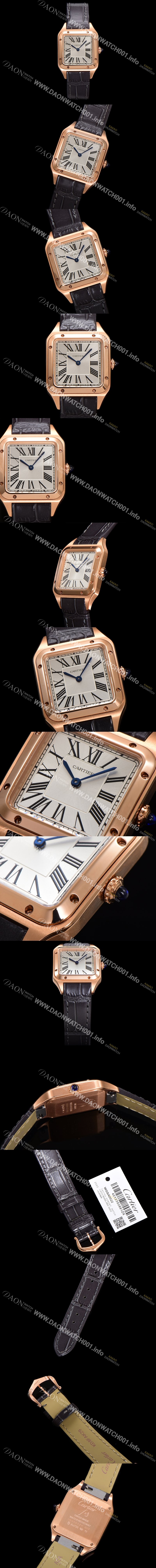 SA급 까르띠에 여성용 산토스 WGSA0022 쿼츠 38mm S 사이즈 18K 로즈골드 화이트 다이얼 car69329 xx