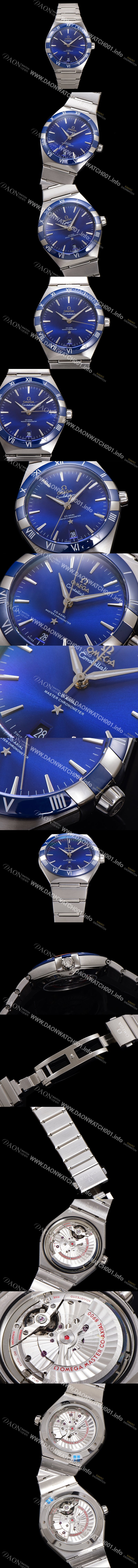 SA급 오메가 남성용 1:1수제공정! 131.33.41.21.03.001 무브UP 컨스틸레이션 코-엑시얼 마스터 오토매틱 Cal.8900타입 41mm  메탈줄 블루 다이얼 omg20175 xx