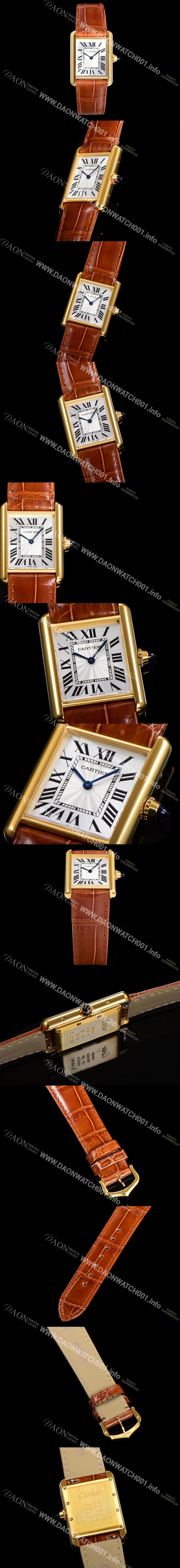 SA급 까르띠에 여성용 신상 탱크 W1529756 실버 다이얼 33.7mm 옐로우골드 악어가죽 쿼츠 무브먼트 car69359 xx