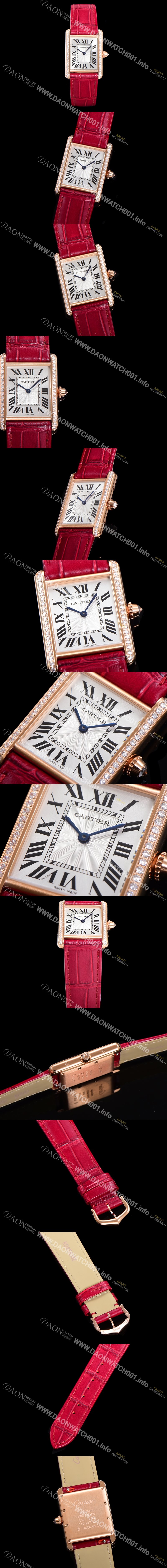 SA급 까르띠에 여성용 탱크 WJTA0038 쥬얼 다이아몬드 베젤 화이트 실버 썬더스트 다이얼 쿼츠 무브먼트 car69349 xx