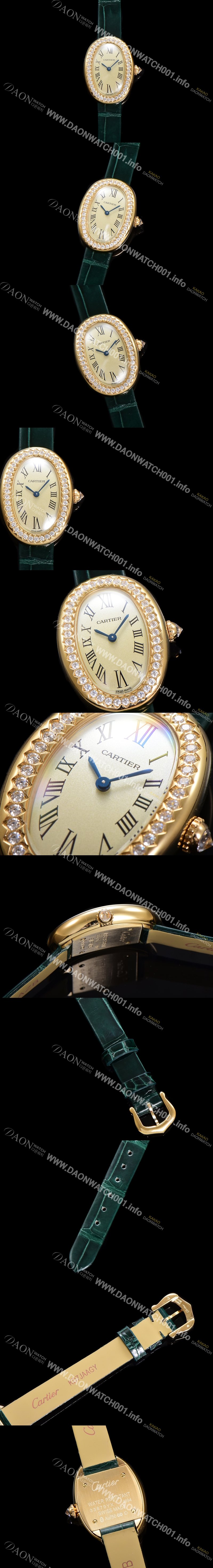 SA급 까르띠에 여성용 베누아 WJBA0031 18K로즈골드 실버 다이얼 악어가죽줄 쿼츠 무브먼트 car69354 xx