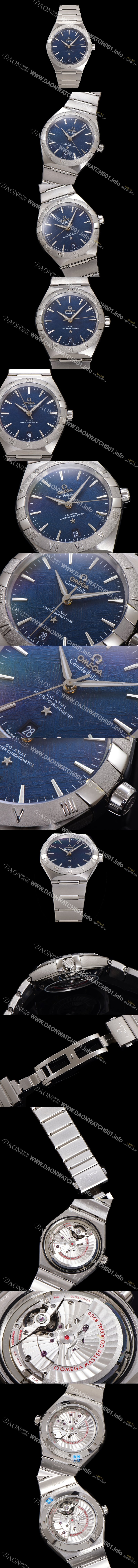 SA급 오메가 남성용 1:1수제공정! 131.30.41.21.99.003 무브UP 컨스틸레이션 코-엑시얼 마스터 오토매틱 Cal.8900타입 41mm  메탈줄 블루 다이얼 omg20182 xx