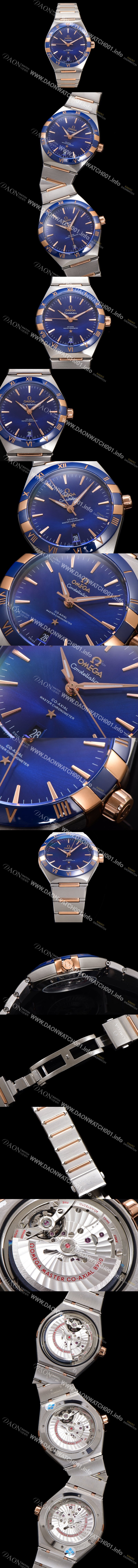 SA급 오메가 남성용 1:1수제공정! 131.23.41.21.03.001 무브UP 컨스틸레이션 코-엑시얼 마스터 오토매틱 Cal.8900타입 41mm 18K 로즈골드 메탈줄 블루 다이얼 omg20183 xx