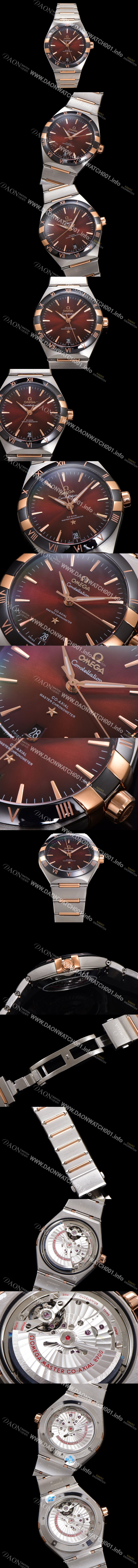 SA급 오메가 남성용 1:1수제공정! 131.23.41.21.11.001 무브UP 컨스틸레이션 코-엑시얼 마스터 오토매틱 Cal.8900타입 41mm 18K 로즈골드 메탈줄 진 브라운 다이얼 omg20185 xx