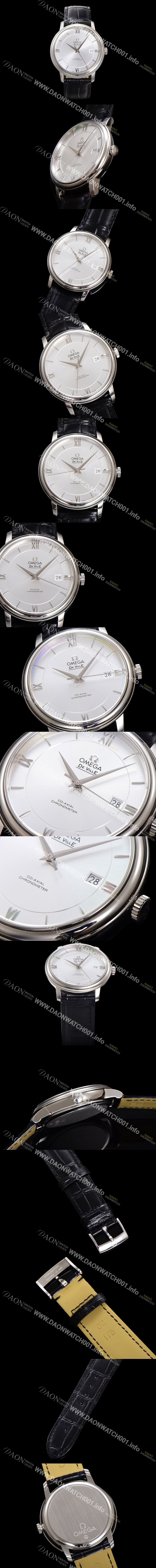 SA급 오메가 남성용 드빌 프레스티지 424.13.40.20.02.001 오토매틱 Cal.2500타입 39.5mm 가죽줄 실버 다이얼 omg20207 xx