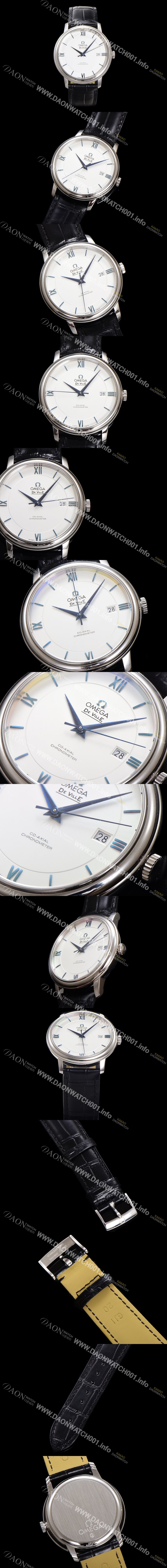SA급 오메가 남성용 드빌 프레스티지 424.53.40.20.04.001 오토매틱 Cal.2500타입 39.5mm 가죽줄 실버 다이얼 omg20208 xx