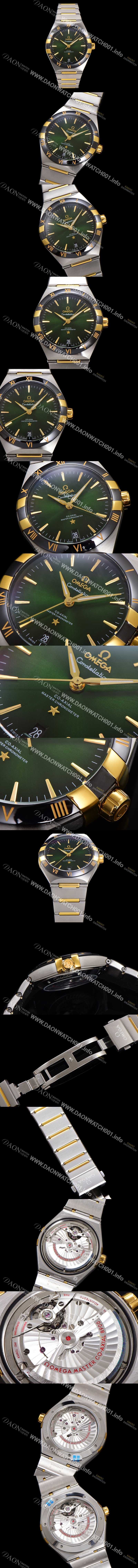 SA급 오메가 남성용 1:1수제공정! 131.23.41.21.10.001 무브UP 컨스틸레이션 코-엑시얼 마스터 오토매틱 Cal.8900타입 41mm 18K 옐로우골드 메탈줄 그린 다이얼 omg20189 xx