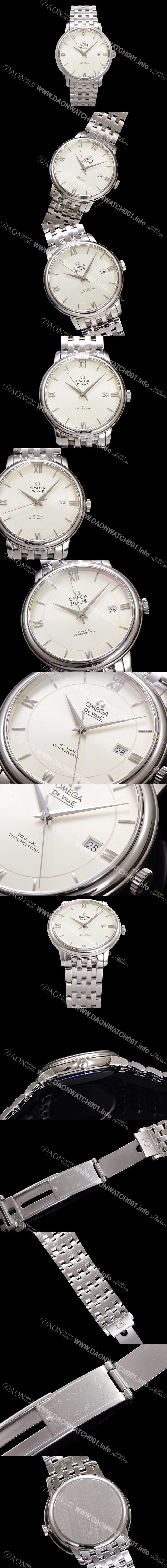 SA급 오메가 남성용 드빌 프레스티지 424.10.40.20.02.003 오토매틱 Cal.8800타입 39.5mm 메탈줄 화이트 다이얼 omg20190 xx