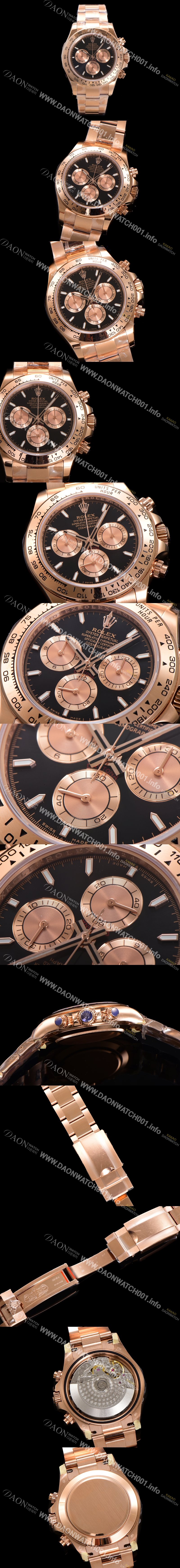 SA급 로렉스 남성용 코스모그래프 데이토나 m126505-0001 18K 로즈골드 40mm 크로노그래프 7750 오토매틱 무브먼트 블랙 다이얼 rol5336 xx