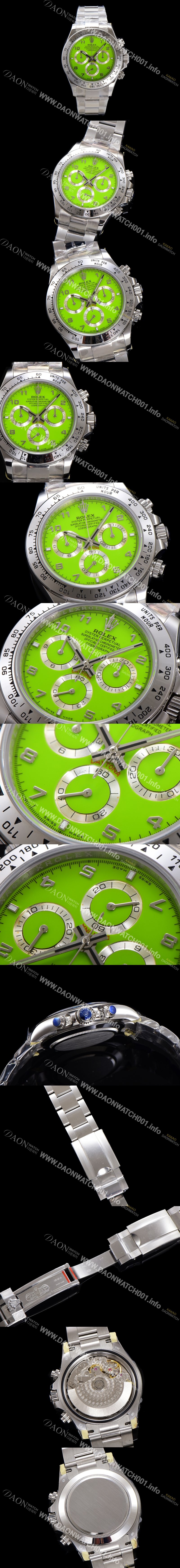 SA급 로렉스 남성용 코스모그래프 데이토나 40mm 크로노그래프 7750 오토매틱 무브먼트 그린 다이얼 rol5337 xx