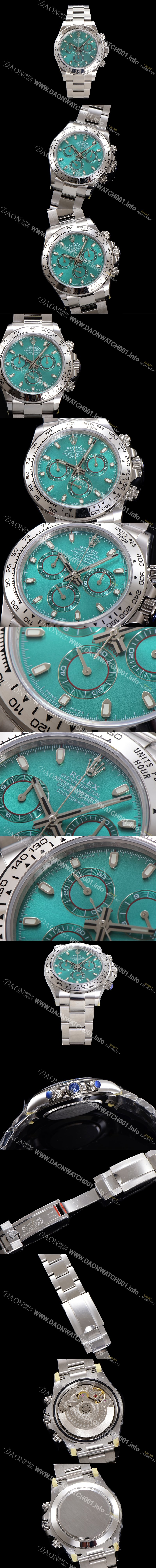 SA급 로렉스 남성용 코스모그래프 데이토나 40mm 크로노그래프 7750 오토매틱 무브먼트 그린 다이얼 rol5338 xx