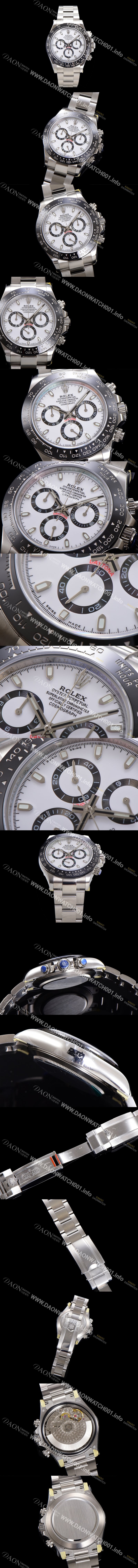 SA급 로렉스 남성용 코스모그래프 데이토나 m116500ln-0001 세라믹 베젤 40mm 크로노그래프 7750 오토매틱 무브먼트 화이트 다이얼 rol5318 xx