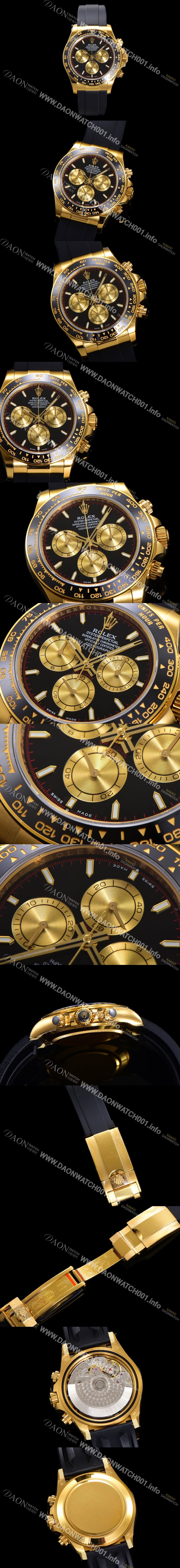 SA급 로렉스 남성용 코스모그래프 데이토나 m126518ln-0004 세라믹 베젤 18K 옐로우골드 40mm 크로노그래프 7750 오토매틱 무브먼트 블랙 다이얼 rol5329 xx