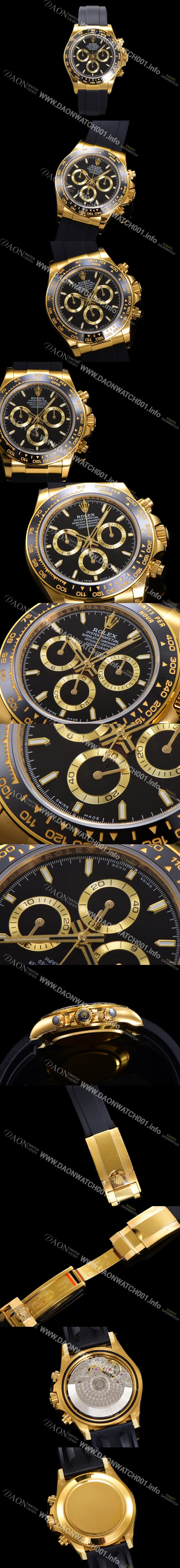 SA급 로렉스 남성용 코스모그래프 데이토나 m126518ln-0008 세라믹 베젤 18K 옐로우골드 40mm 크로노그래프 7750 오토매틱 무브먼트 블랙 다이얼 rol5330 xx