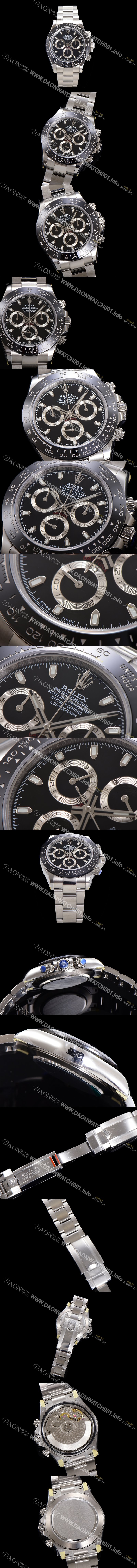 SA급 로렉스 남성용 코스모그래프 데이토나 m116500ln-0002 세라믹 베젤 40mm 크로노그래프 7750 오토매틱 무브먼트 블랙 다이얼 rol5319 xx