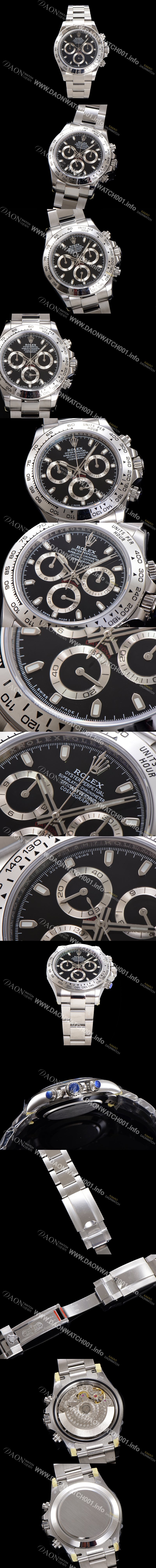 SA급 로렉스 남성용 코스모그래프 데이토나 116520-78590 오이스터 퍼페추얼 40mm 크로노그래프 7750 오토매틱 무브먼트 블랙 다이얼 rol5340 xx