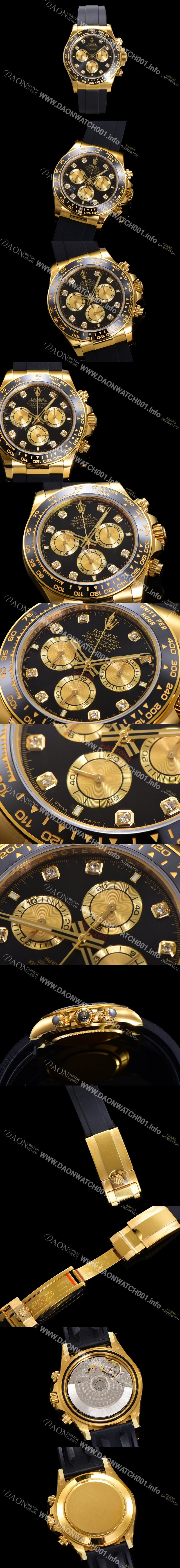 SA급 로렉스 남성용 코스모그래프 데이토나 m126518ln-0005 세라믹 베젤 18K 옐로우골드 40mm 크로노그래프 7750 오토매틱 무브먼트 블랙 다이얼 rol5331 xx