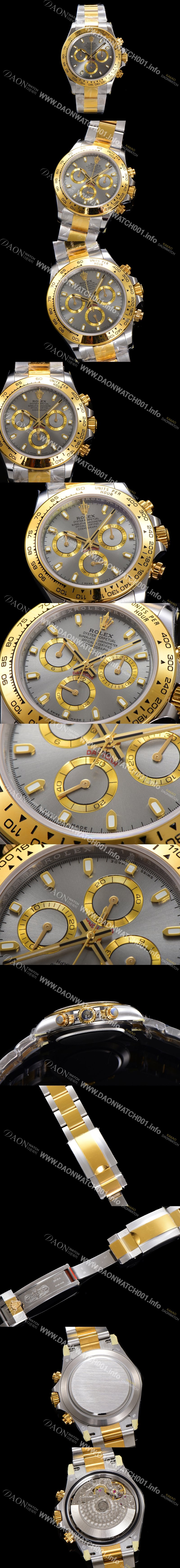 SA급 로렉스 남성용 코스모그래프 데이토나 116503 18K 옐로우골드 40mm 크로노그래프 7750 오토매틱 무브먼트 그레이 다이얼 rol5332 xx
