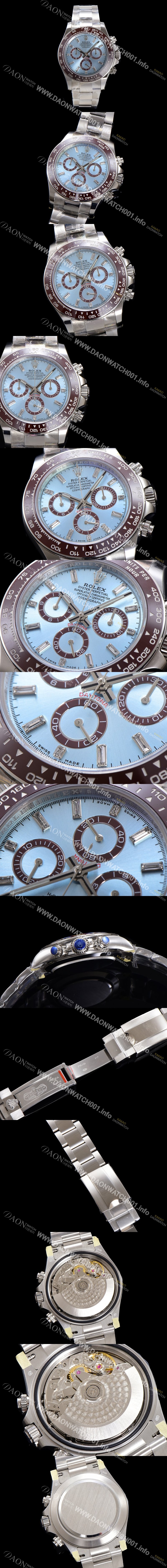 SA급 로렉스 남성용 코스모그래프 데이토나 플래티넘 m126506-0002 세라믹 베젤 40mm 크로노그래프 7750 오토매틱 무브먼트 바게트 아이스 블루 다이얼 rol5321 xx