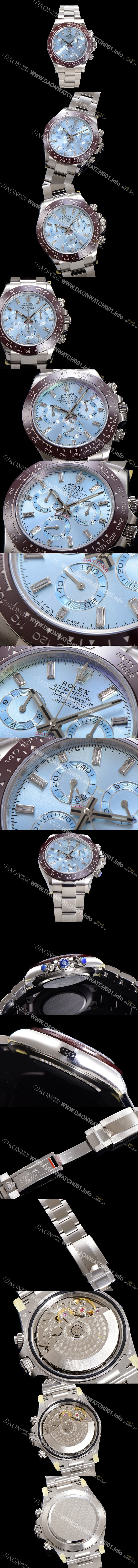 SA급 로렉스 남성용 코스모그래프 데이토나 플래티넘 m116506-0002 세라믹 베젤 40mm 크로노그래프 7750 오토매틱 무브먼트 아이스 블루 다이얼 rol5322 xx