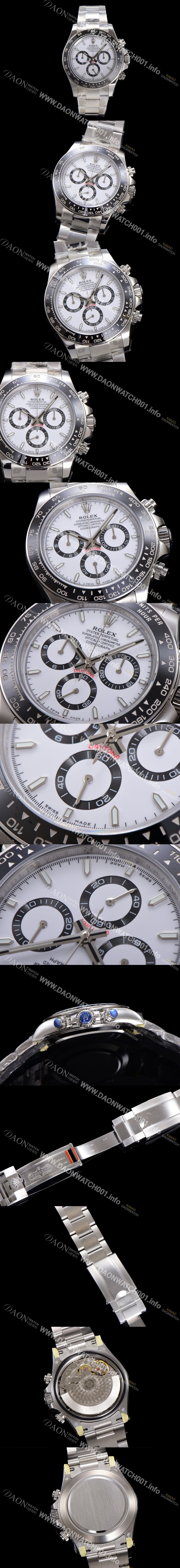 SA급 로렉스 남성용 코스모그래프 데이토나 m126500LN-0001 세라믹 베젤 40mm 크로노그래프 7750 오토매틱 무브먼트 화이트 다이얼 rol5323 xx