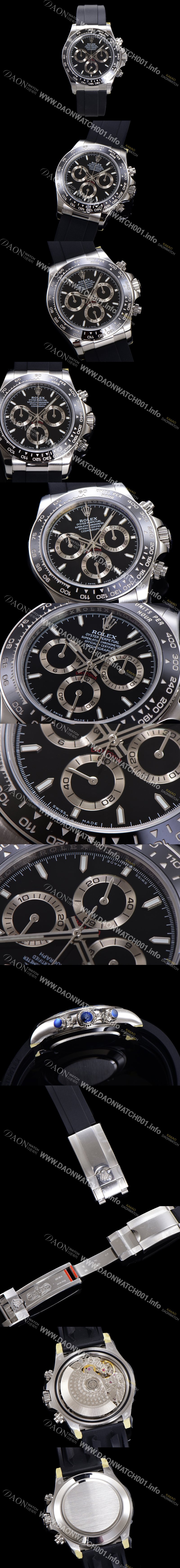 SA급 로렉스 남성용 코스모그래프 데이토나 m126500ln-0002 세라믹 베젤 40mm 크로노그래프 7750 오토매틱 무브먼트 블랙 다이얼 rol5324 xx