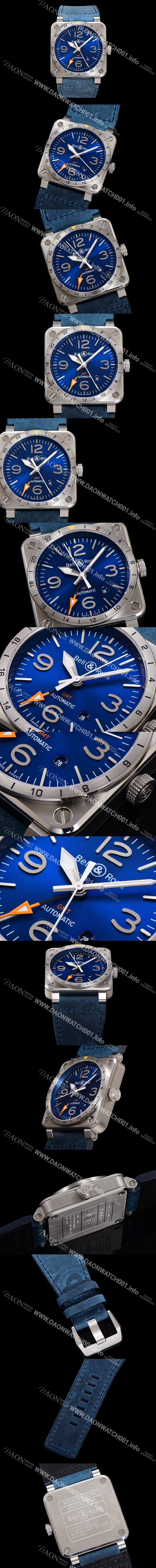 SA급 벨엔로즈 남성용 인스트루먼트03 BR0393-BLU-STSCA 오토매틱 2836타입 42mm 우레탄줄 블루 다이얼 bel4117 xx