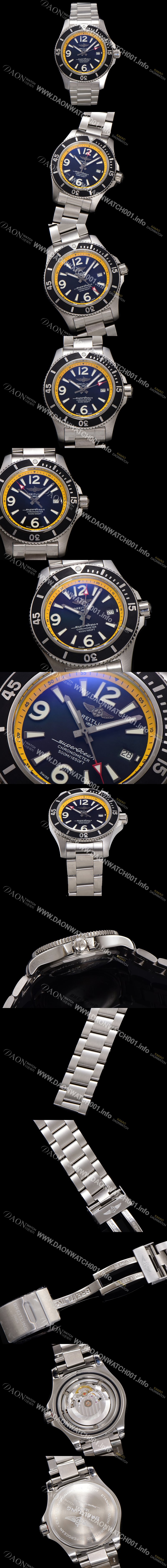 SA급 브라이틀링 남성용 슈퍼오션 A17366D71B1S1 오토매틱 2824타입 42mm 메탈줄 블랙 다이얼 bre6044 xx