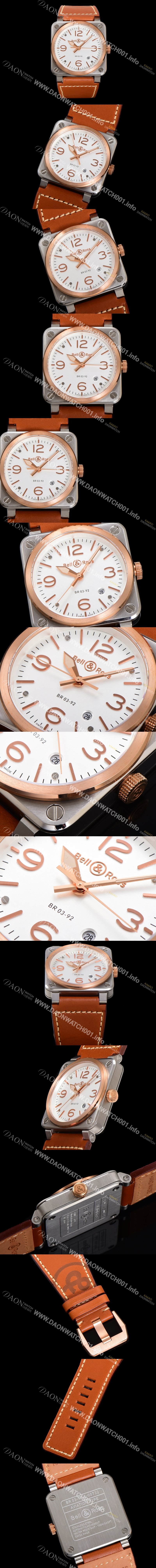 SA급 벨엔로즈 남성용 인스트루먼트03 BR03A-WH-STPGSC 오토매틱 9015타입 42mm 우레탄줄 화이트 다이얼 bel4119 xx