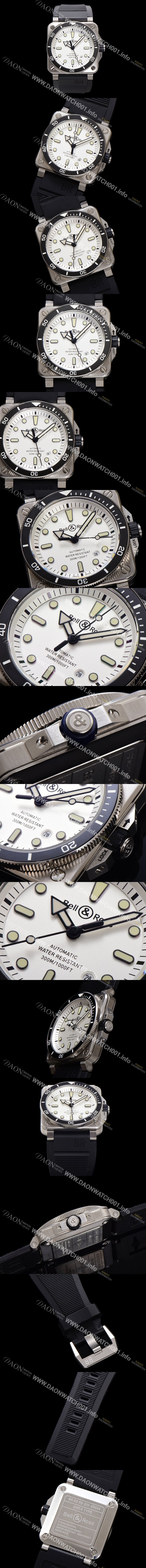 SA급 벨엔로즈 남성용 인스트루먼트03 BR03A-D-WH-STSRB 오토매틱 9015타입 42mm 우레탄줄 화이트 다이얼 bel4112 xx