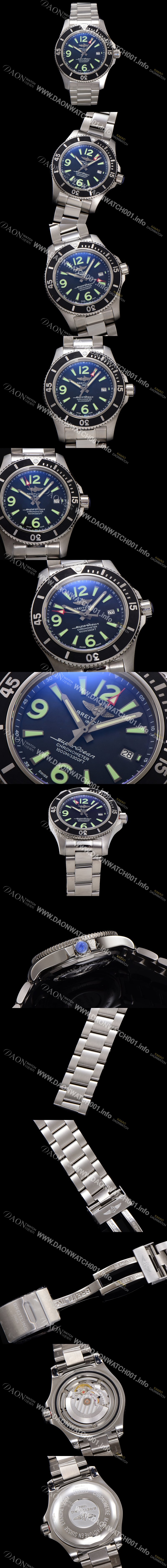 SA급 브라이틀링 남성용 슈퍼오션 A17367D71B1S1 오토매틱 2824타입 44mm 메탈줄 블랙 다이얼 bre6047 xx