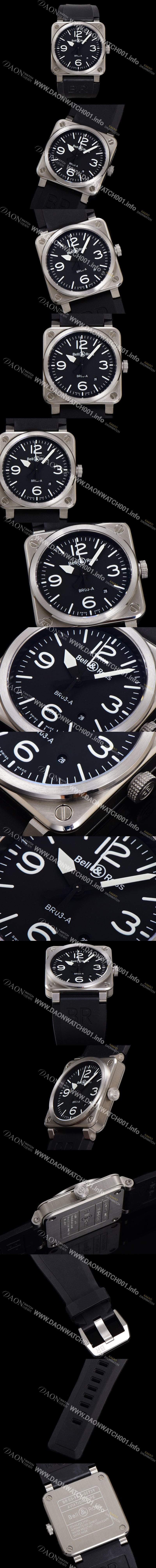 SA급 벨엔로즈 남성용 인스트루먼트03 BR03A-D-BL-STSRB 오토매틱 9015타입 42mm 우레탄줄 블랙 다이얼 bel4113 xx