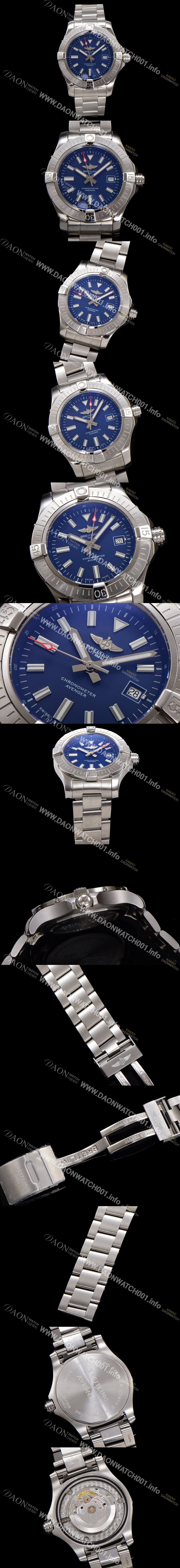 SA급 브라이틀링 남성용 어벤져 A17318101C1A1 오토매틱 2824타입 44mm 메탈줄 블루 다이얼 bre6051 xx