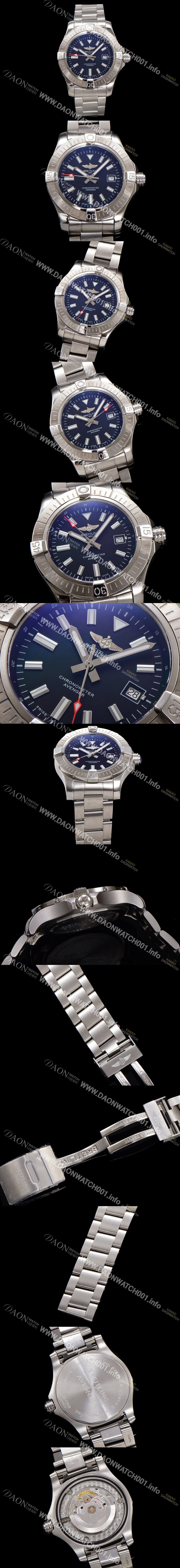 SA급 브라이틀링 남성용 어벤져 A17318101B1A1 오토매틱 2824타입 44mm 메탈줄 블랙 다이얼 bre6052 xx