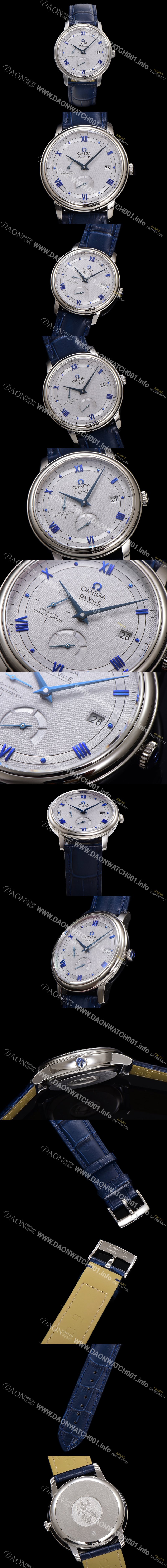 SA급 오메가 남성용 드빌 424.13.40.21.06.002 프레스티지 코-액시얼 39.5mm 오토매틱 Cal.2627 타입 빈티지 그레이 실크 다이얼 omg0172 xx