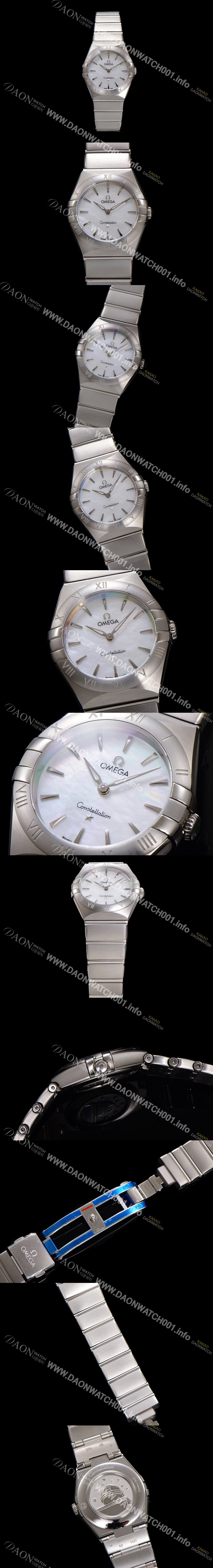 SA급 오메가 여성용 컨스틀레이션 131.10.28.60.05.001 쿼츠 무브먼트 28mm 화이트 자개 다이얼 omg0143 xx