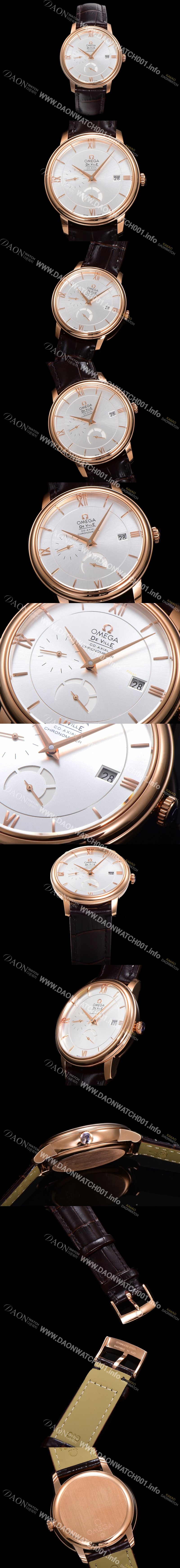 SA급 오메가 남성용 드빌 424.53.40.21.02.001 프레스티지 코-액시얼 39.5mm  18K 로즈골드 오토매틱 Cal.2627 타입 실버 다이얼 omg0175 xx