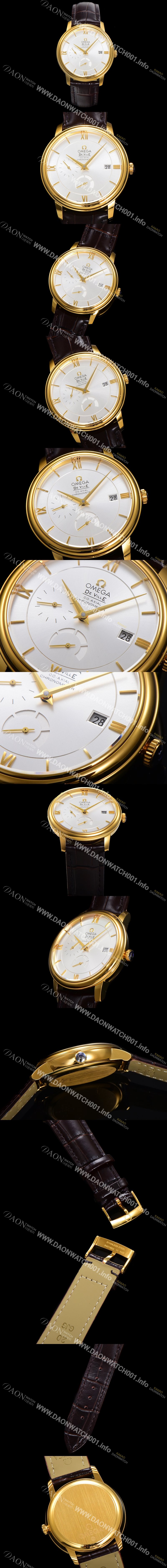 SA급 오메가 남성용 드빌 424.53.40.21.02.002 프레스티지 코-액시얼 39.5mm  18K 옐로우골드 오토매틱 Cal.2627 타입 실버 다이얼 omg0176 xx