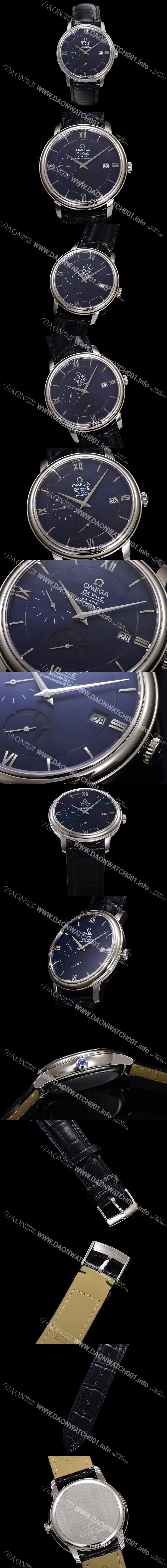 SA급 오메가 남성용 드빌 424.13.40.21.03.001 프레스티지 코-액시얼 39.5mm 오토매틱 Cal.2627 타입 블루 다이얼 omg0168 xx